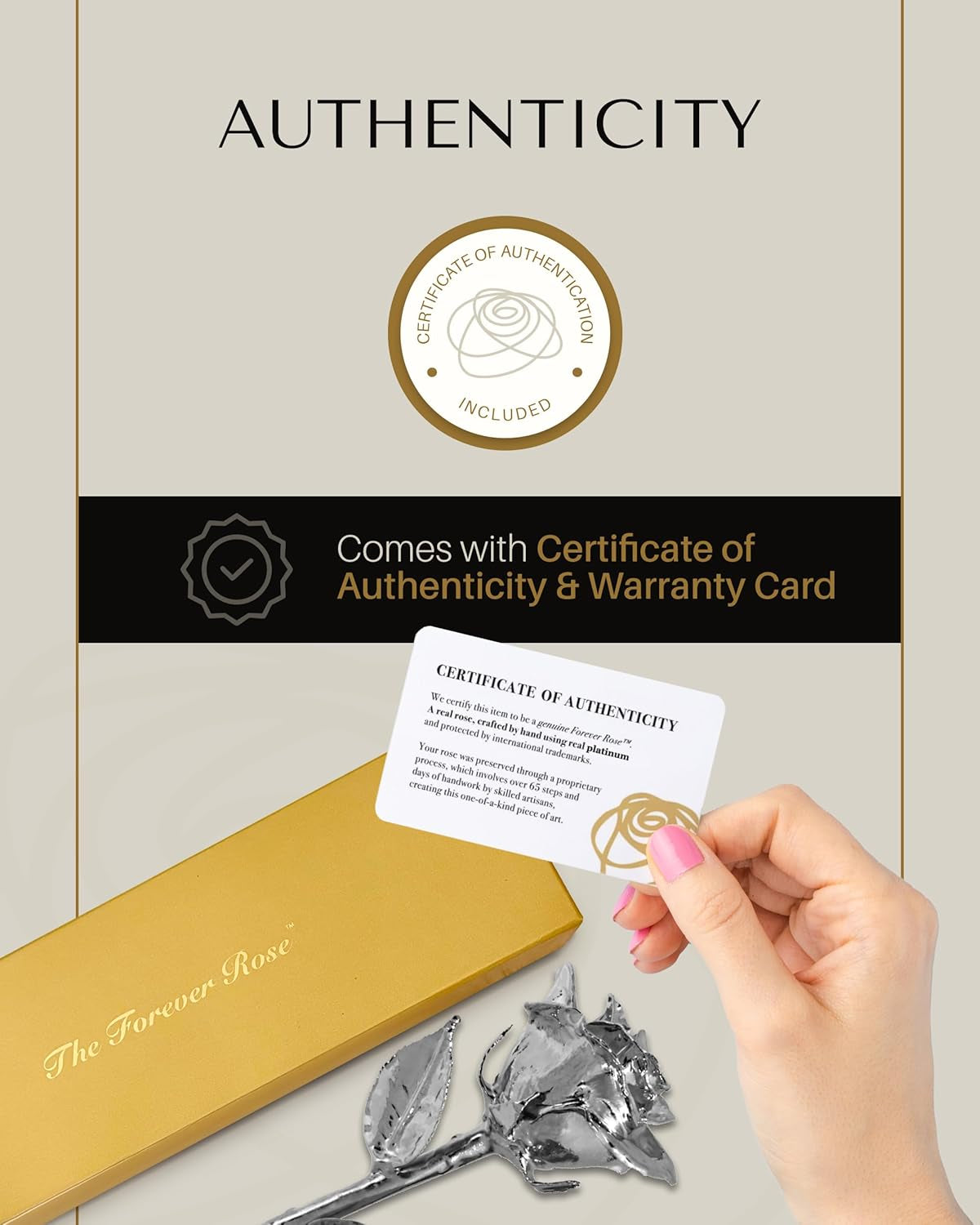 Real Platinum Rose, Genuine One of a Kind Rose Hand Dipped in Platinum to Last a Lifetime