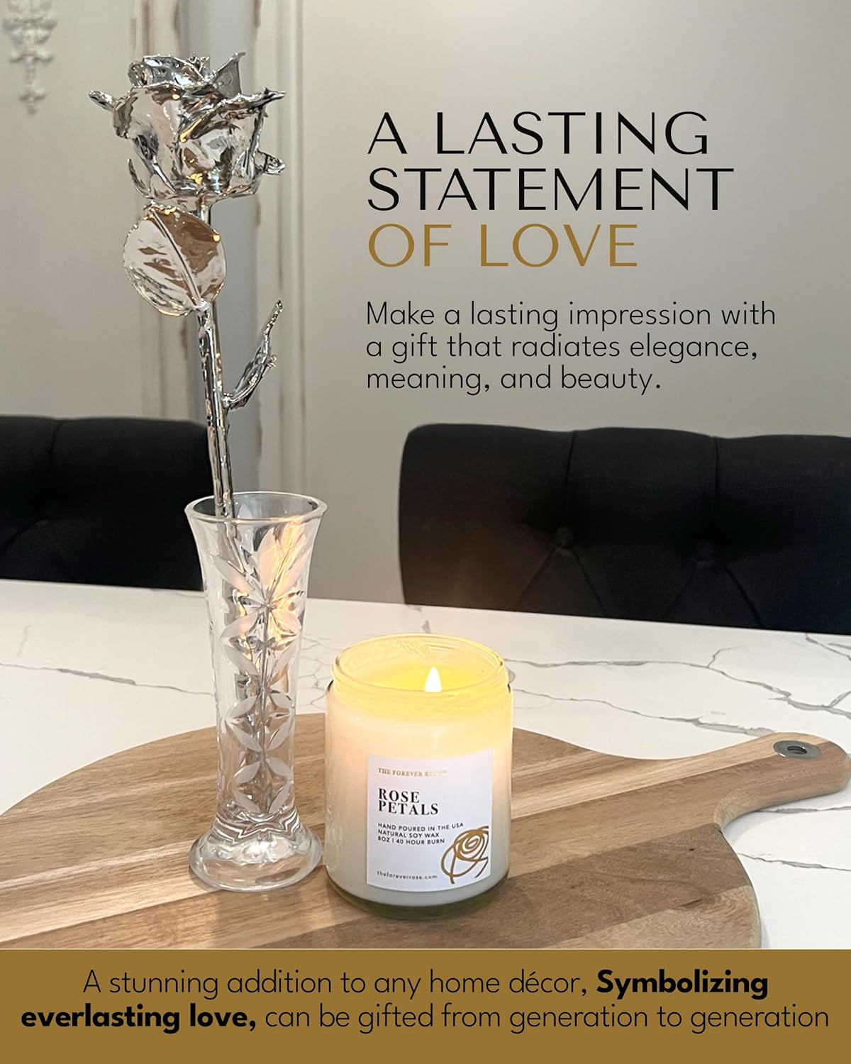 Real Platinum Rose, Genuine One of a Kind Rose Hand Dipped in Platinum to Last a Lifetime